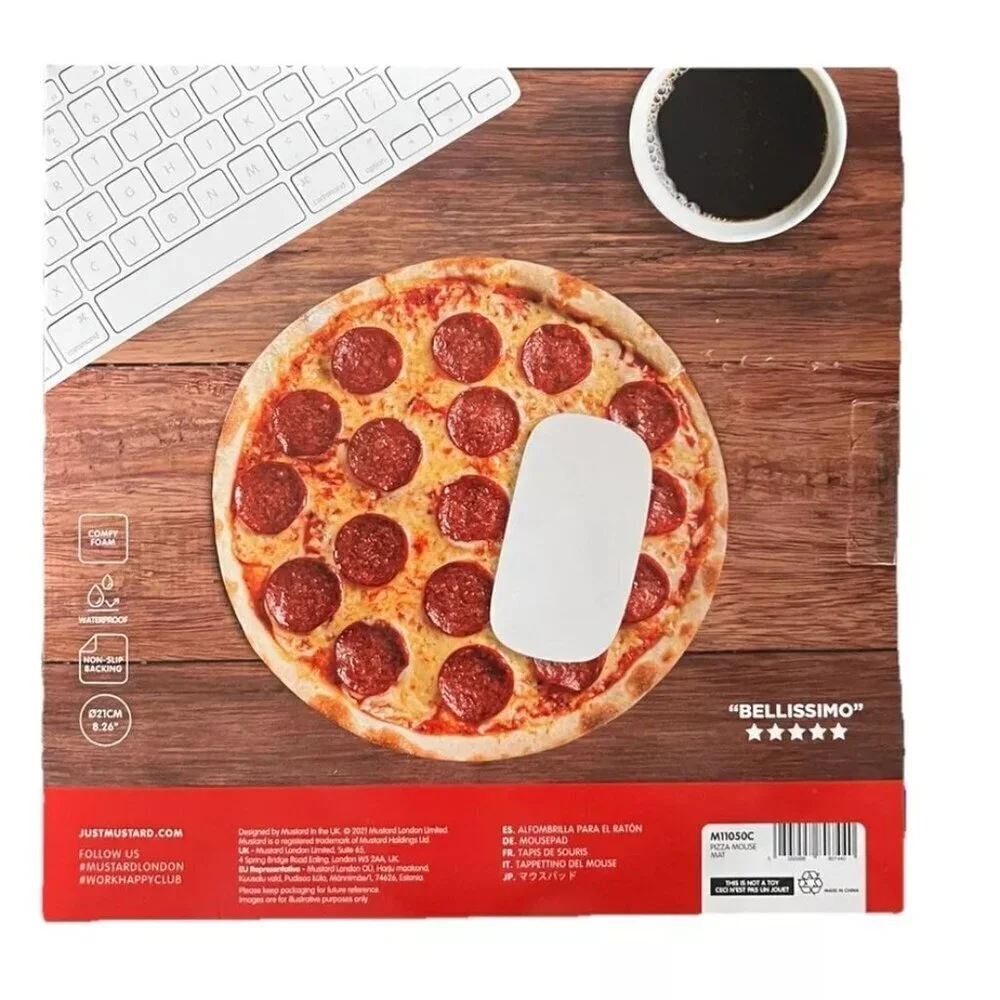 Mustard Novelty Pizza Mouse Round Pad